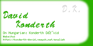 david konderth business card